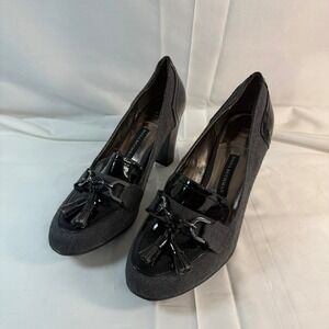 Dana Buchman Women Loafer Pumps Herringbone‎ Tassel Accents Heels Size 9.5